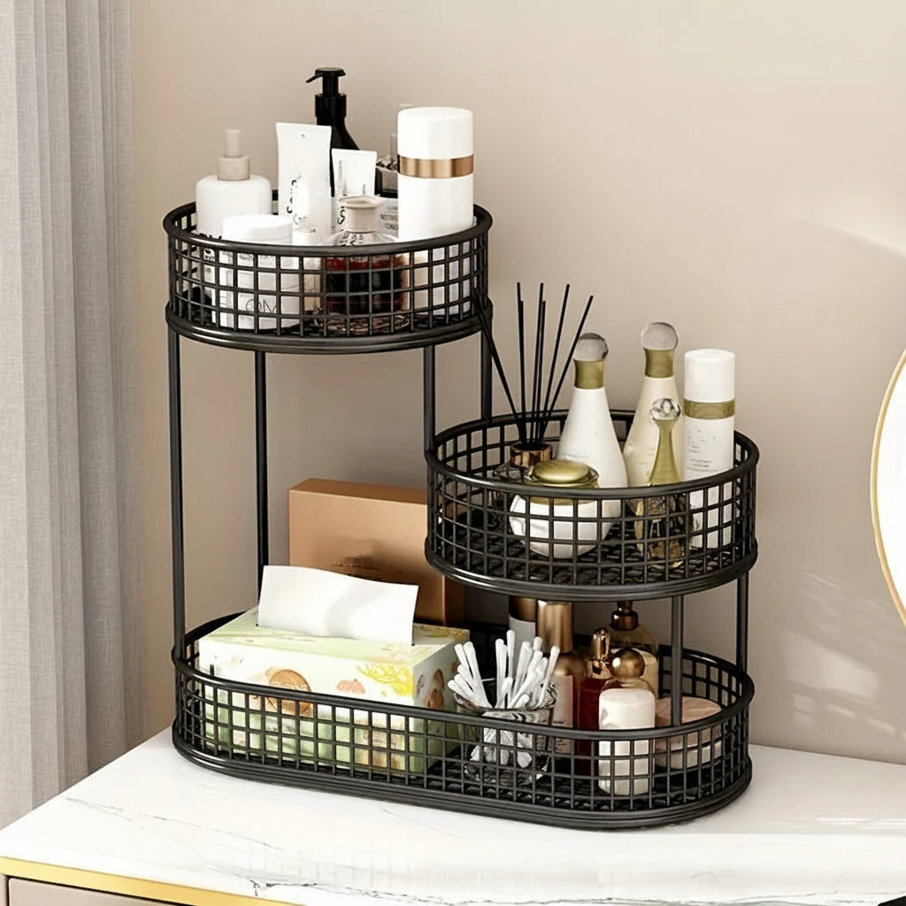 LuxeRound Stainless Steel Fruit Rack – Elegant Organisation for a Modern Kitchen Megarb