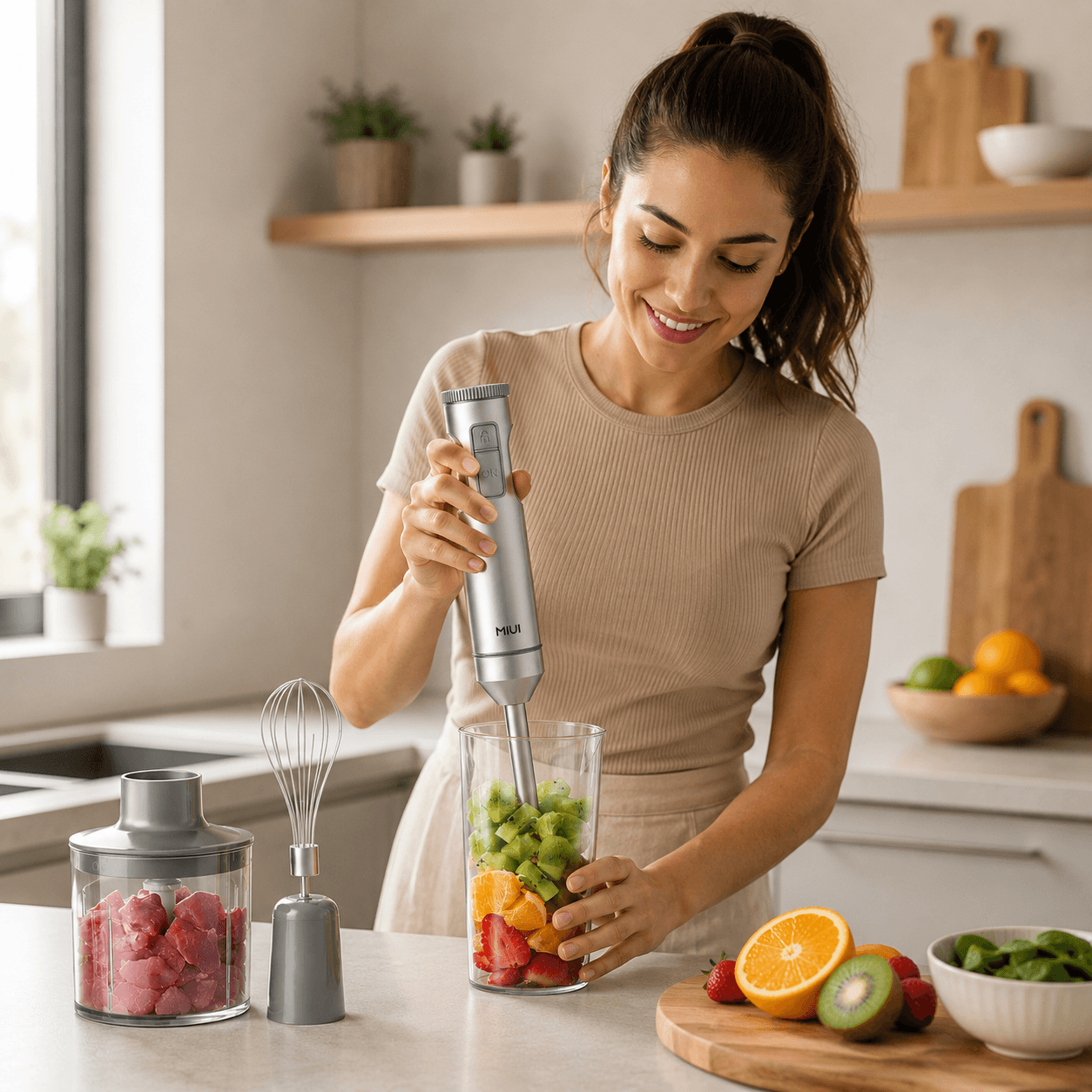 BlendMaster 4-in-1 Hand Blender – Powerful Blending for Effortless Everyday Cooking Megarb