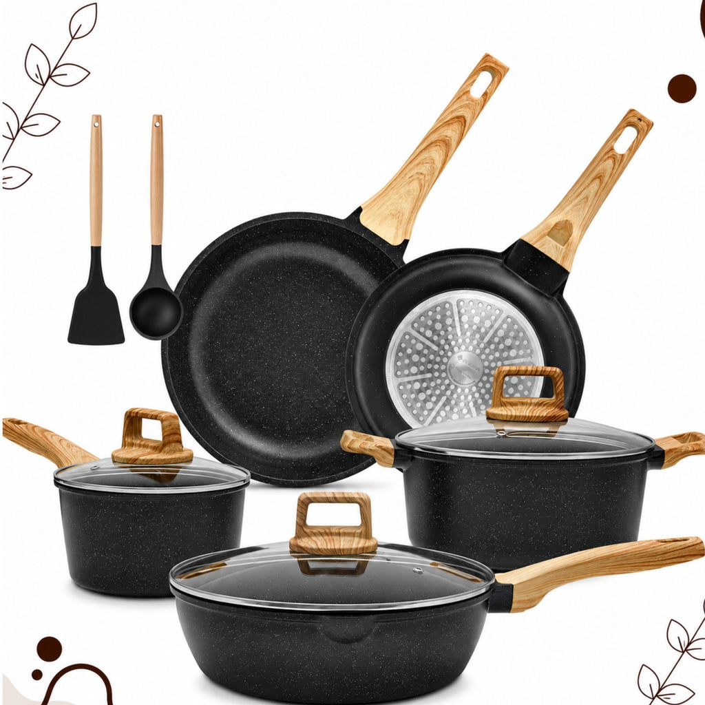 The GraniteChef™ Elite Non-Stick Cookware Set with 10 Pieces