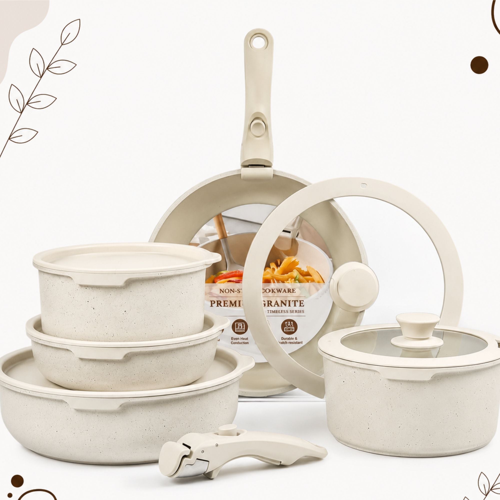 FlexiCook Removable Handle Pan Set