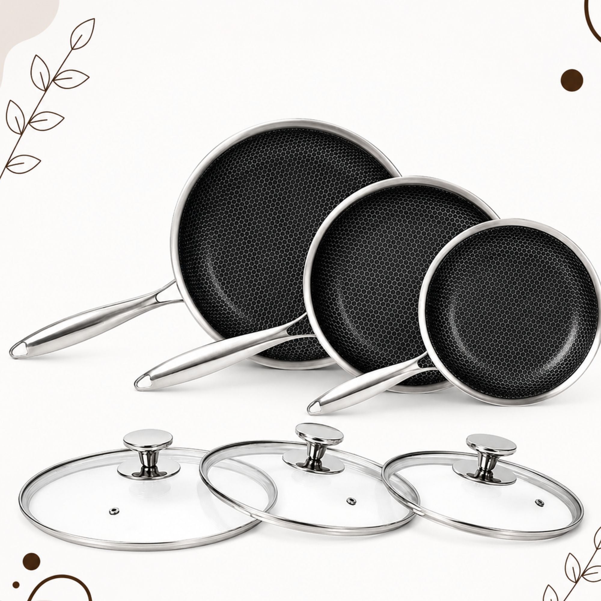 KitchenGlow Non-Stick Skillet with Lid