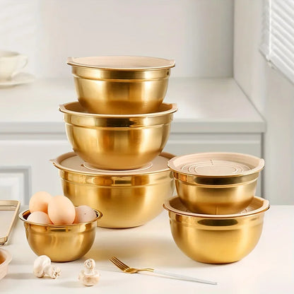 LuxeMix™ 10-Piece Gold Mixing Bowl Set