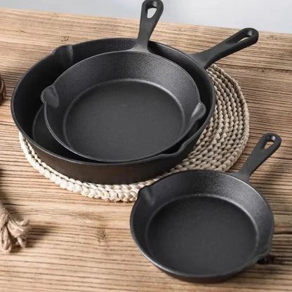 BlackForge 3-Piece Skillet Collection – Professional Cast Iron Cooking with Timeless Performance