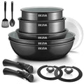 CeramiFlex Detachable Cookware Set – Smart Space-Saving Cooking with Premium Ceramic Performance Megarb