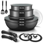 CeramiFlex Detachable Cookware Set – Smart Space-Saving Cooking with Premium Ceramic Performance Megarb