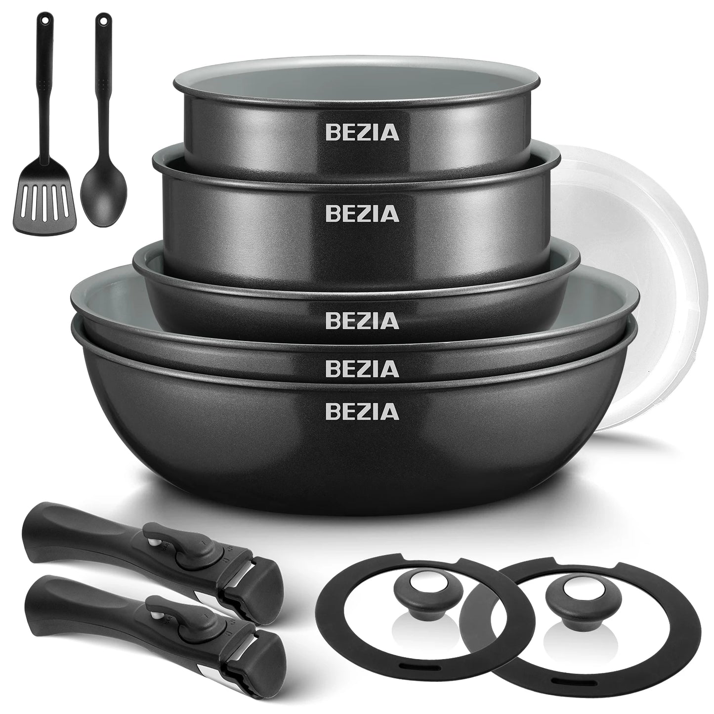 CeramiFlex Detachable Cookware Set – Smart Space-Saving Cooking with Premium Ceramic Performance