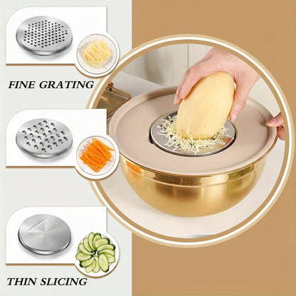 LuxeMix™ 10-Piece Gold Mixing Bowl Set