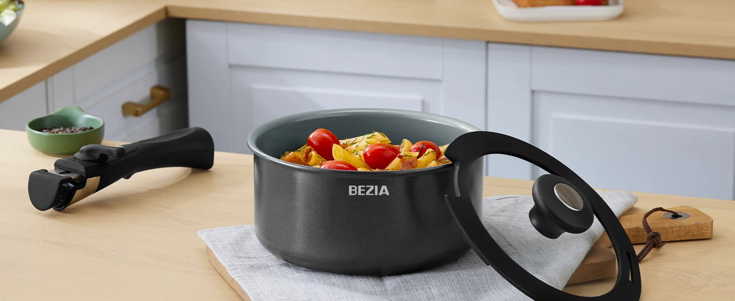 CeramiFlex Detachable Cookware Set – Smart Space-Saving Cooking with Premium Ceramic Performance