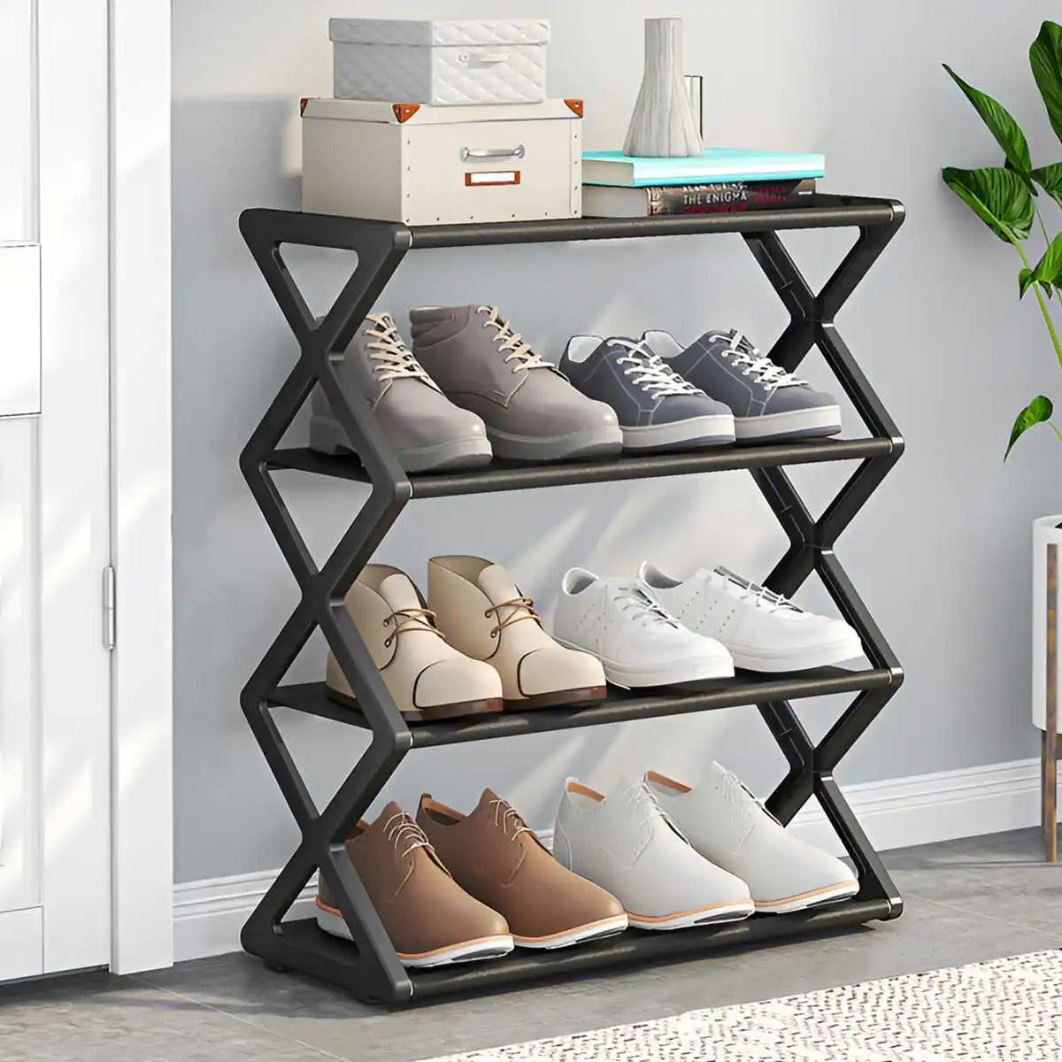 Sapateira ShoeFlex™ de 4 Níveis com Estrutura em X