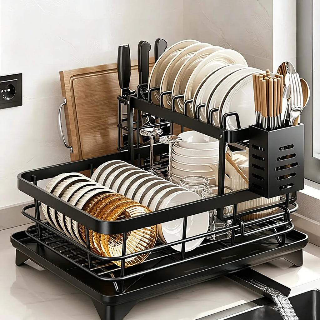 DishLuxe™ 2-Tier Dish Drying Rack