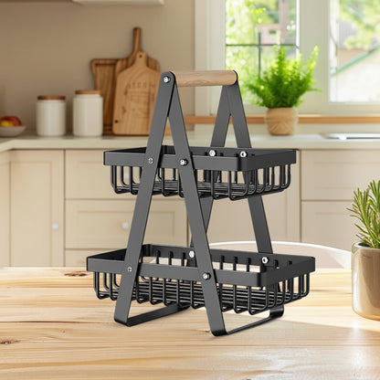 FreshStack 2-Tier Fruit Basket – Stylish Storage for a More Organised Kitchen
