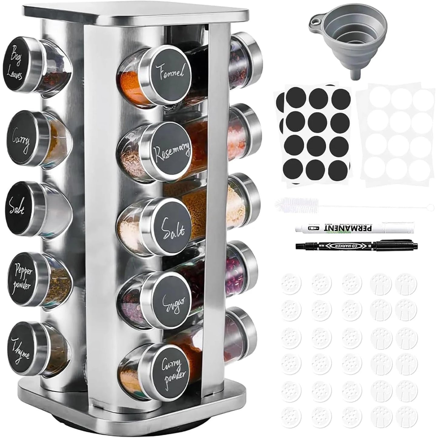 HerbSphere 20-Jar Spice Organizer – Effortless Flavor at Your Fingertips