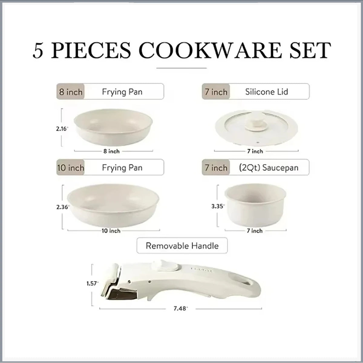 FlexiCook Removable Handle Pan Set – Smart Space-Saving Cookware for Modern Kitchens