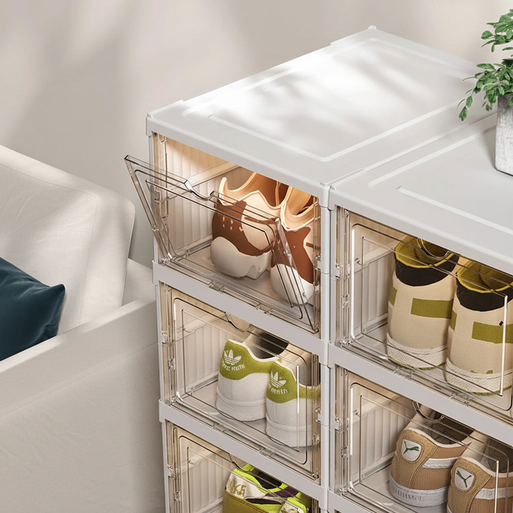 DustGuard Transparent Shoe Organiser – Smart Storage for a Cleaner, More Stylish Home
