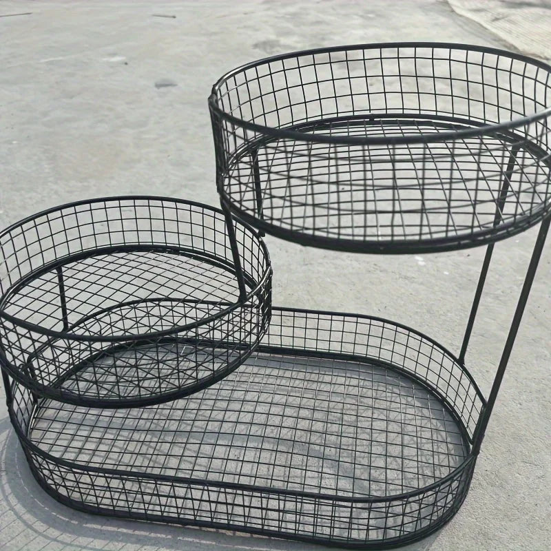 LuxeRound Stainless Steel Fruit Rack – Elegant Organisation for a Modern Kitchen