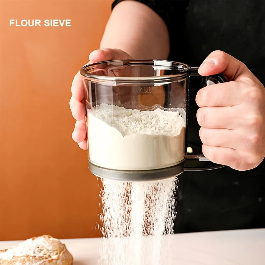 BakeFlow Hand-Press Flour Sieve – Light, Fluffy Perfection Every Time