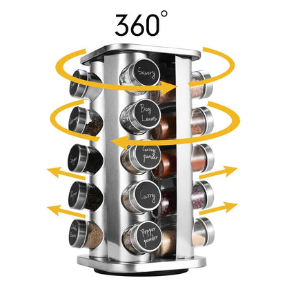 HerbSphere 20-Jar Spice Organizer – Effortless Flavor at Your Fingertips