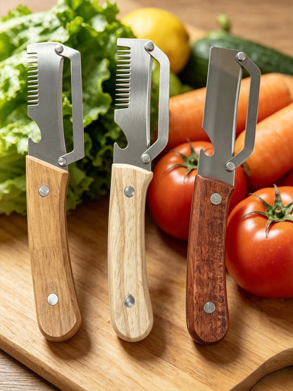 SmoothSlice Wooden Handle Peeler – Effortless Precision for Everyday Kitchen Perfection