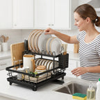 DishLuxe™ 2-Tier Dish Drying Rack