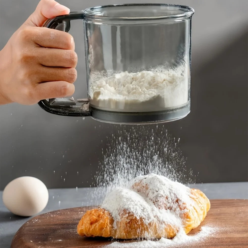 BakeFlow Hand-Press Flour Sieve – Light, Fluffy Perfection Every Time