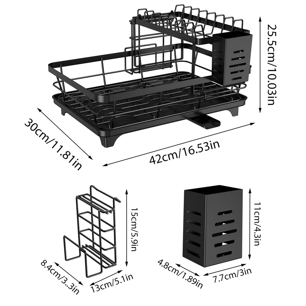 DishLuxe™ 2-Tier Dish Drying Rack