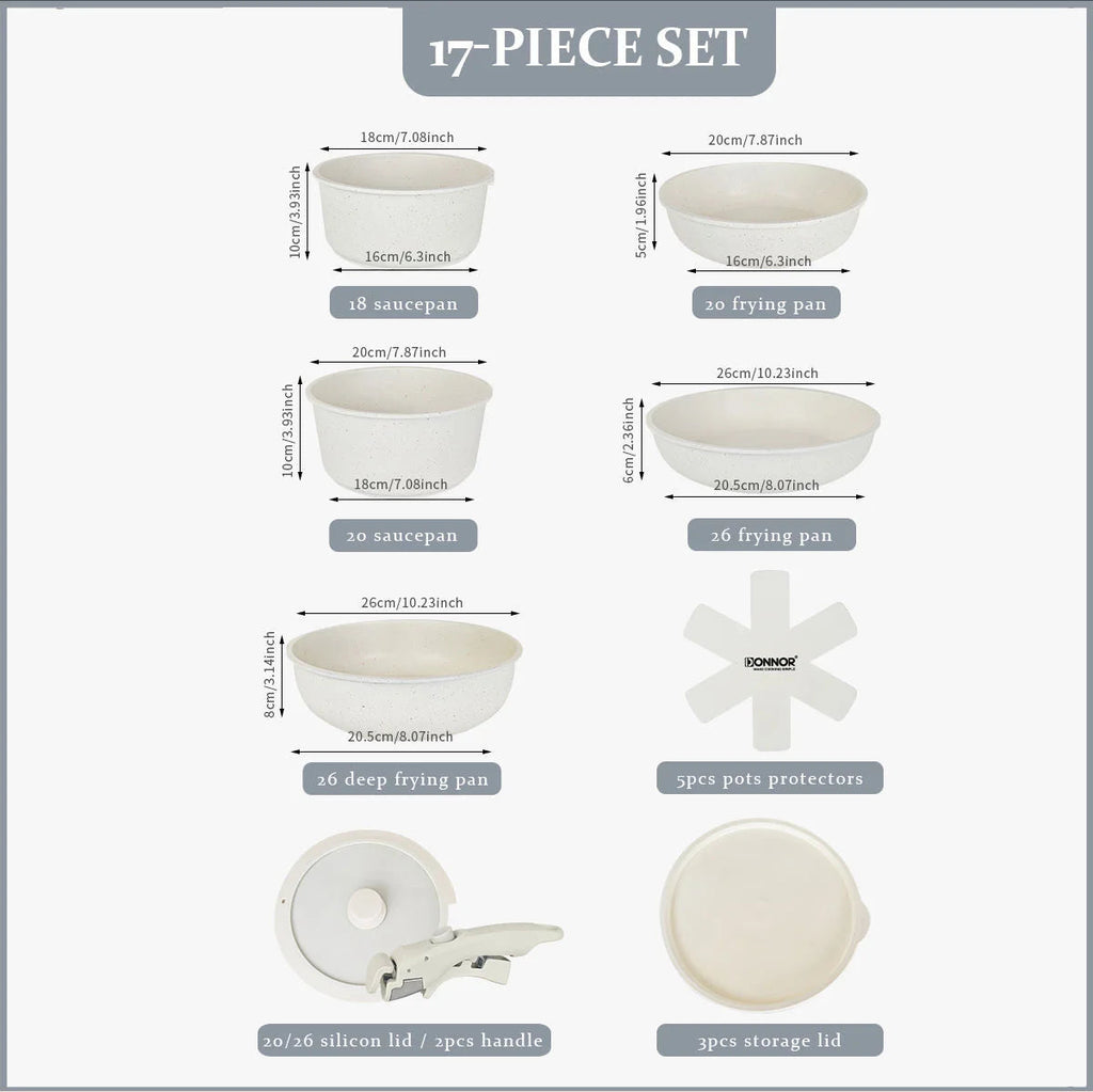 FlexiCook Removable Handle Pan Set – Smart Space-Saving Cookware for Modern Kitchens Megarb