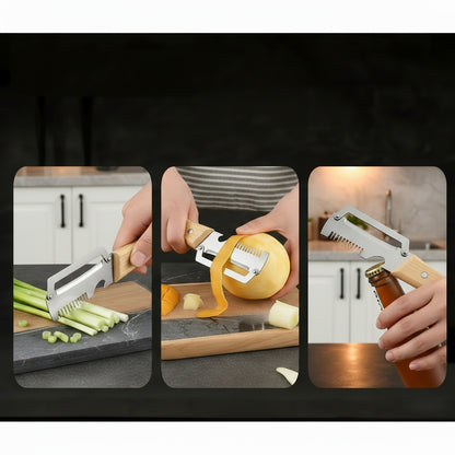 SmoothSlice Wooden Handle Peeler – Effortless Precision for Everyday Kitchen Perfection