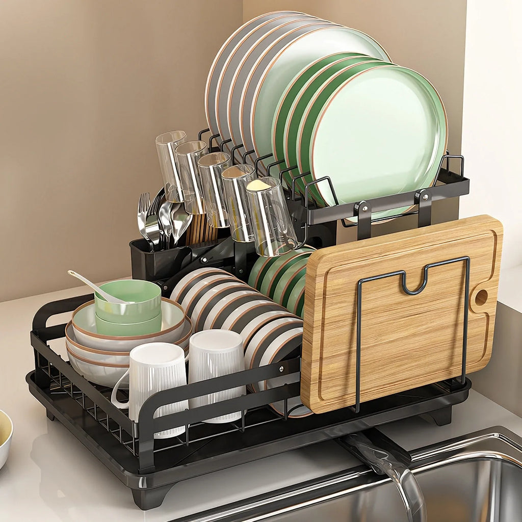 DishLuxe™ 2-Tier Dish Drying Rack