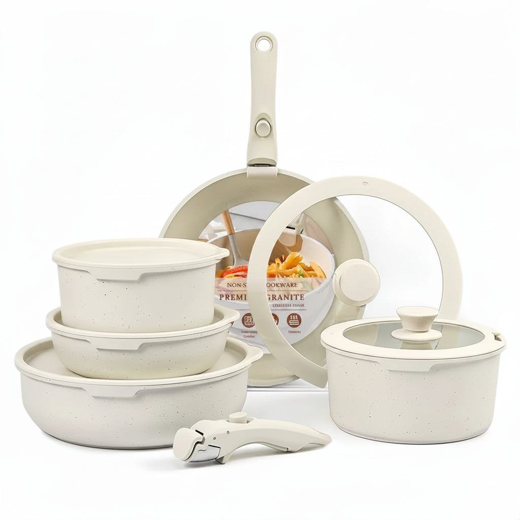 FlexiCook Removable Handle Pan Set – Smart Space-Saving Cookware for Modern Kitchens