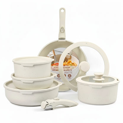 FlexiCook Removable Handle Pan Set – Smart Space-Saving Cookware for Modern Kitchens