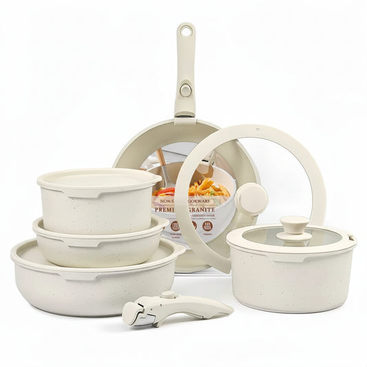 FlexiCook Removable Handle Pan Set – Smart Space-Saving Cookware for Modern Kitchens