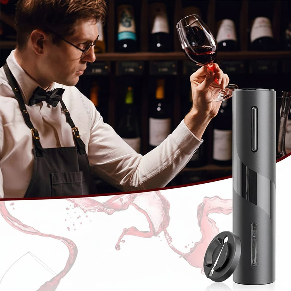 CorkMaster Rechargeable Wine Opener – Effortless Elegance for Every Bottle Megarb