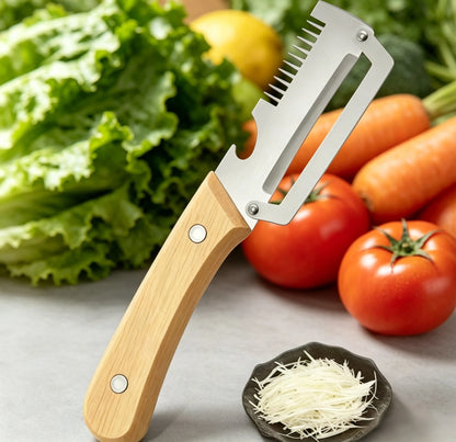 SmoothSlice Wooden Handle Peeler – Effortless Precision for Everyday Kitchen Perfection