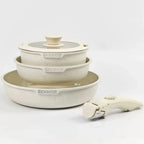 FlexiCook Removable Handle Pan Set – Smart Space-Saving Cookware for Modern Kitchens Megarb
