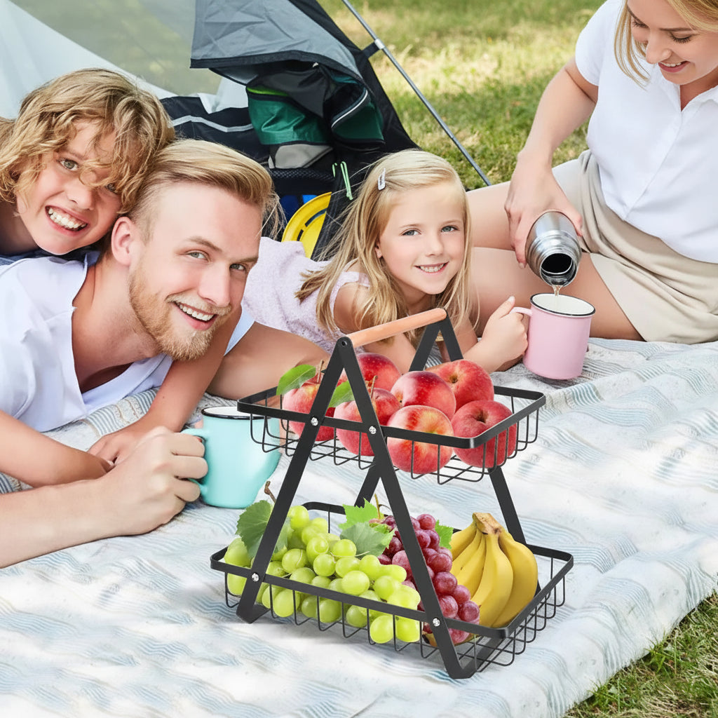 FreshStack 2-Tier Fruit Basket – Stylish Storage for a More Organised Kitchen