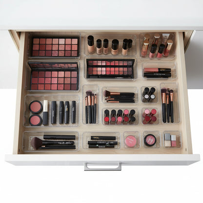 CrystalSort 25-Piece Drawer Organiser Set – Smart Organisation with Clear Modern Style