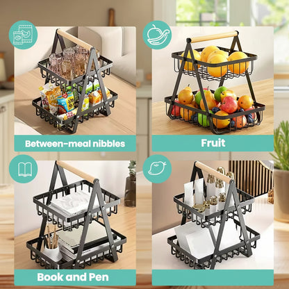 FreshStack 2-Tier Fruit Basket – Stylish Storage for a More Organised Kitchen