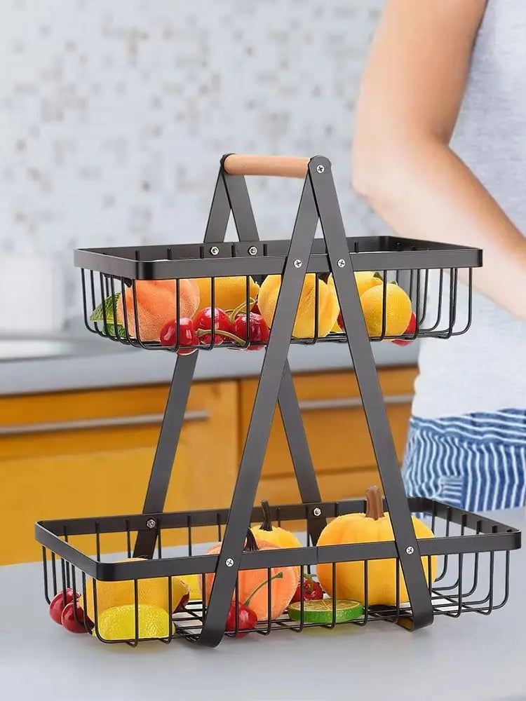 FreshStack 2-Tier Fruit Basket – Stylish Storage for a More Organised Kitchen