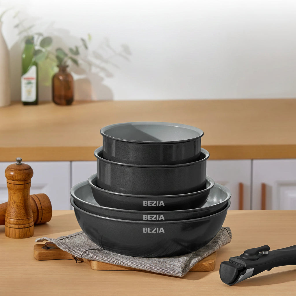 CeramiFlex Detachable Cookware Set – Smart Space-Saving Cooking with Premium Ceramic Performance