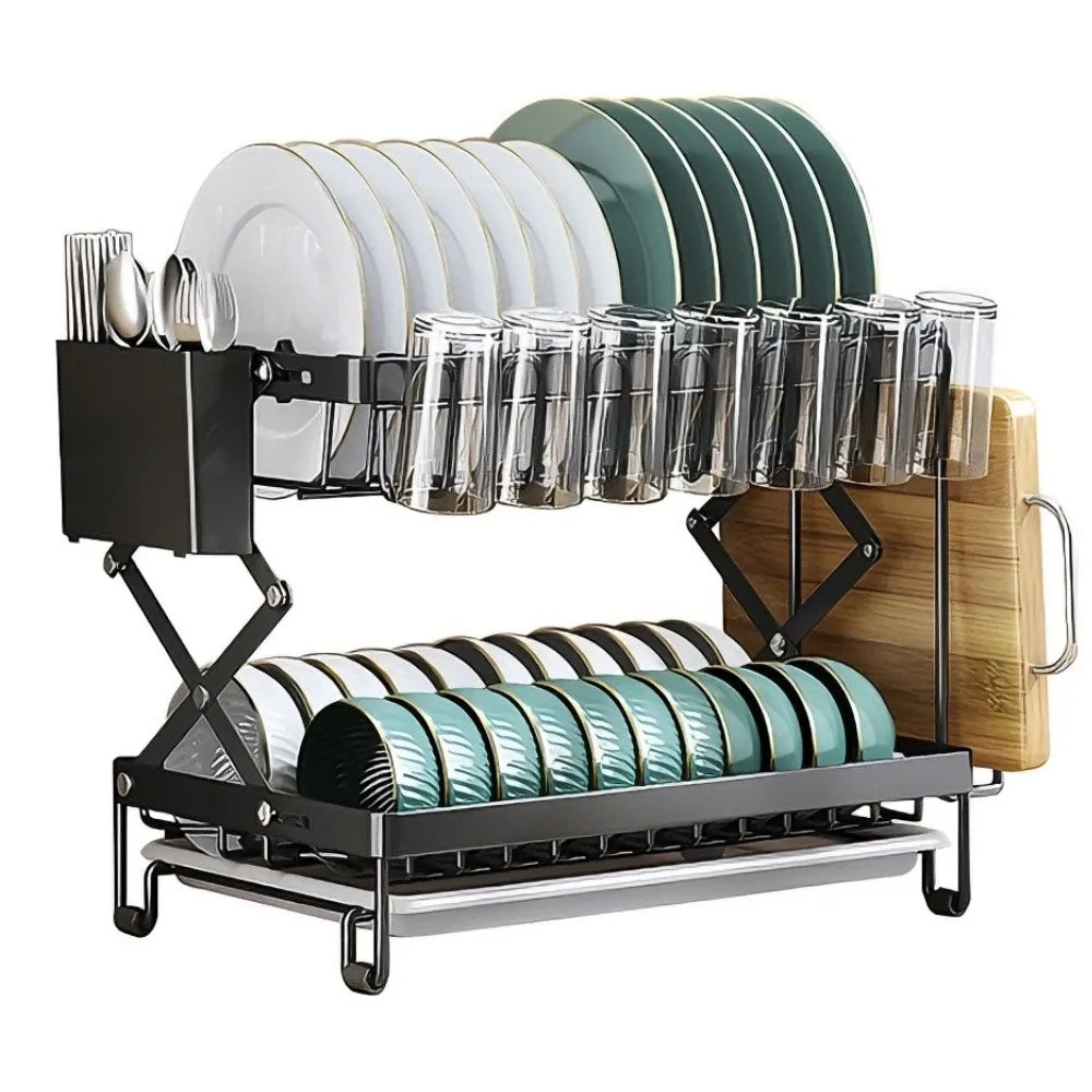 DishLuxe™ 2-Tier Dish Drying Rack